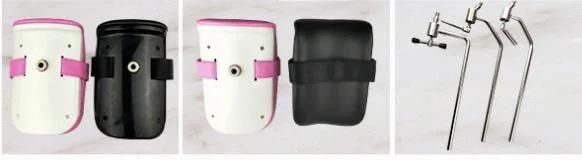 Pink Color Gynecology Table Leg Holder and Twin Leg-Holder, Side Waist Handles Used on Delivery Bed