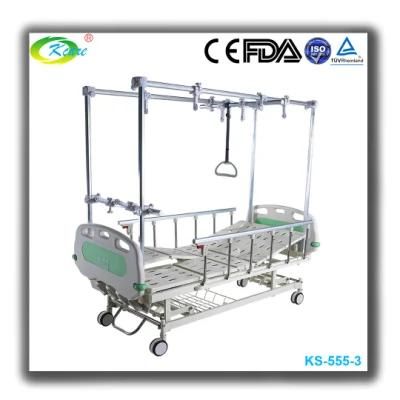 Manual Four-Crank Hospital Orthopedics Care Bed with Double Traction