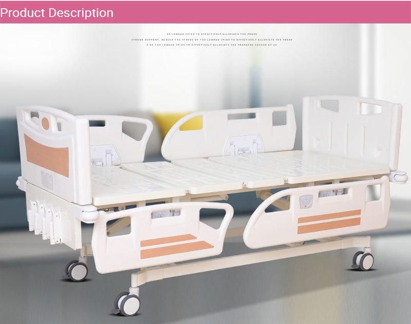 High Quality Manual Hospital Bed/Patient Bed/Sick Bed/Medical Bed/ ICU Bed with ABS Side Rail