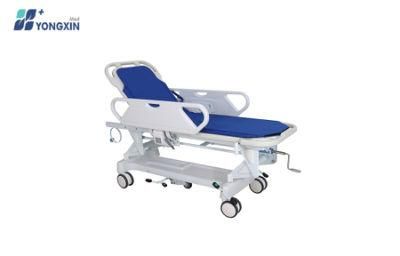 Yxz-E-1 Backrest Adjustable Patient Transfer Trolley, Height Adjustable by Crank Medical Cart