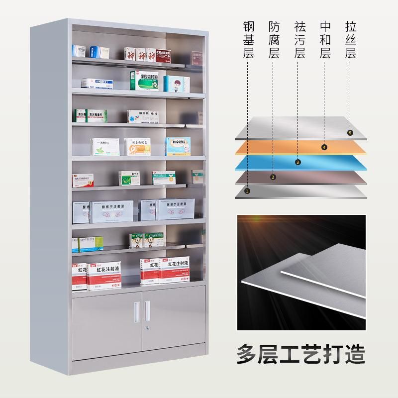 Durable Medical Furniture Instrument Stainless Steel Locker Storage Hospital Cabinet Without Door