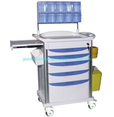 Colorful Hospital Equipment Medical Crash Cart ABS Emergency Trolley