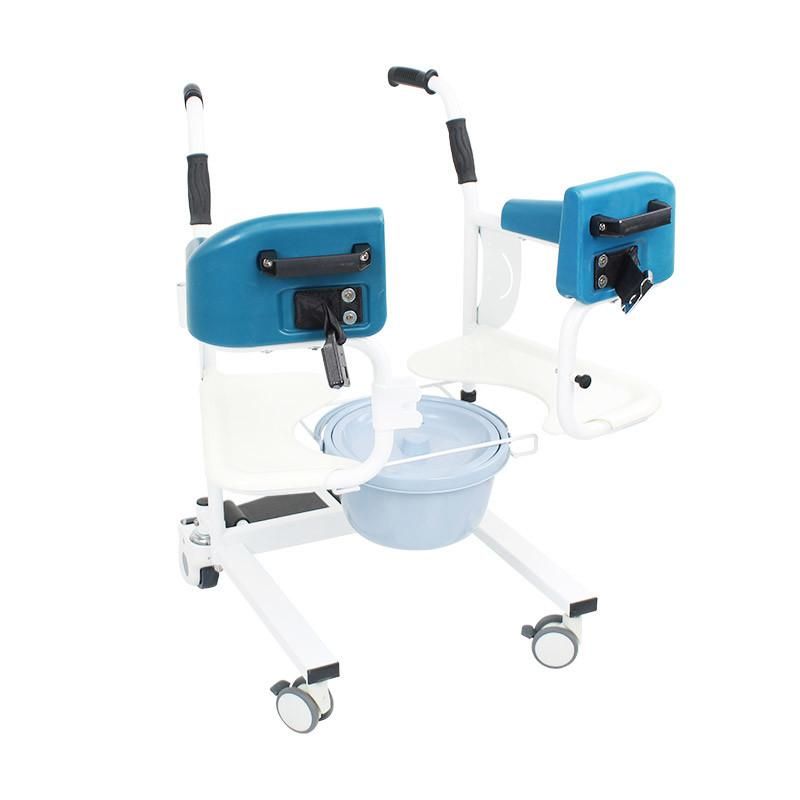 HS1409 Medical Disabled Shower Commode Seat Transfer Wheelchair, Ambulance Trolley Transport Machine