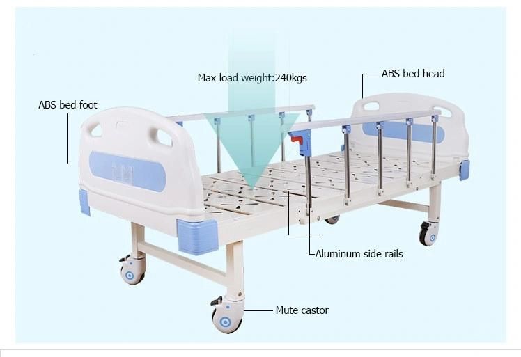 Medical Bed Adjustable Nursing Bed Two Crank Manual Hospital Bed Medical