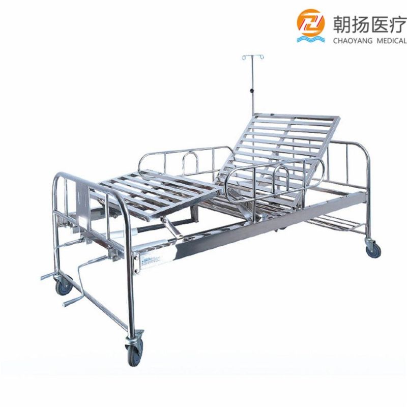 Remarkable Quality and Reasonable Price Two Cranks Manual Medical Patient Hospital Bed for Clinic Hospital