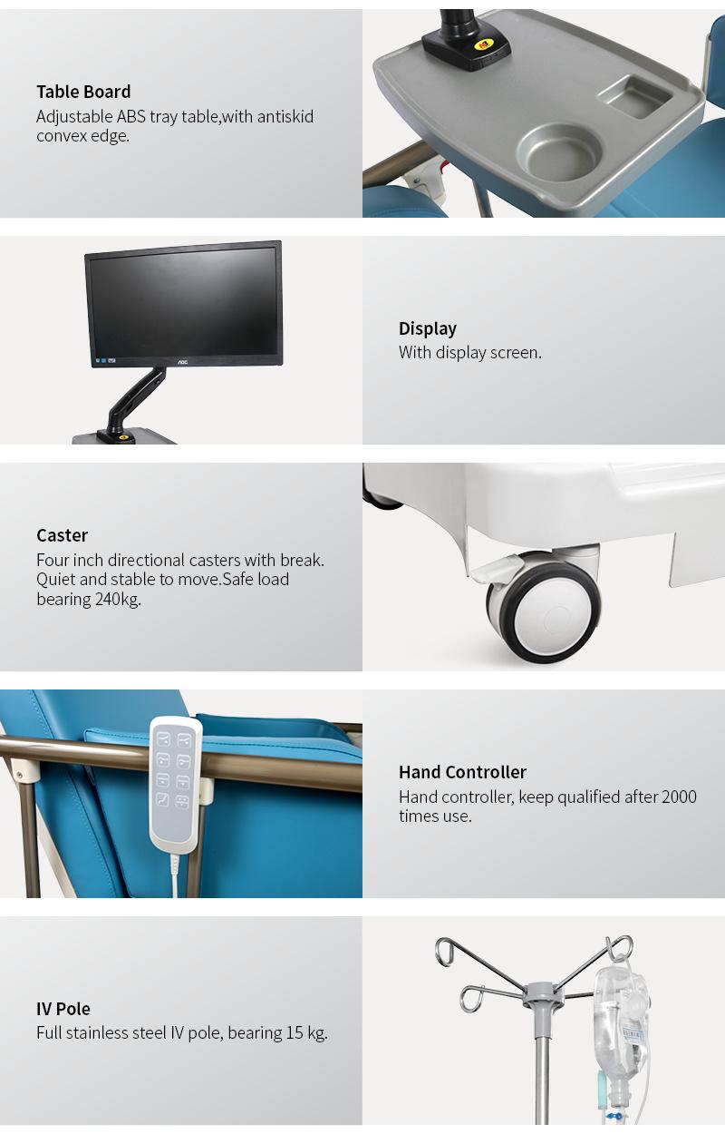 Ske-188 Hemodialysis Treatment Chairs with Aluminium Handrail Rail