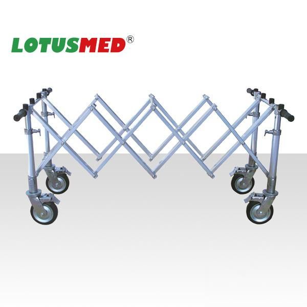 Lotusmed-Church Trolley Church Folding Metal Coffin Trolley Golden Collapsible Church Trolley