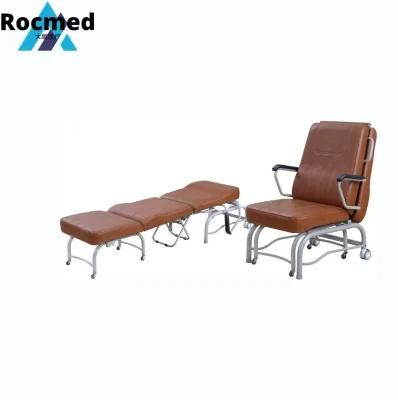 Steel Frame Coated Adjustable Accompanier&prime;s Patient Reclining Folding Chair Attendant Chair
