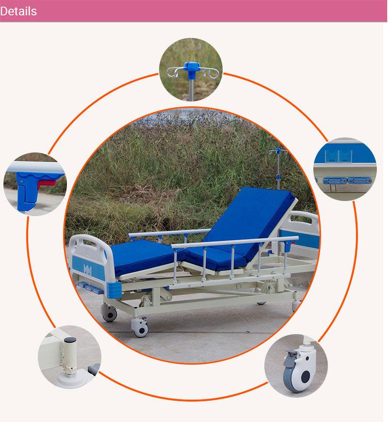 with CE Certificated Stainless Steel Nursing Equipment Patient Manual Multi-Function Hospital Bed