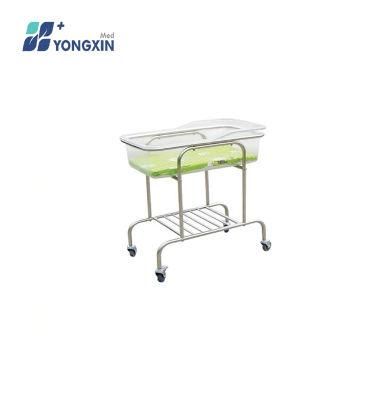 Yx-B-4 Stainless Steel Medical Bed for Infant (unchangeable) , Baby Cot with Lockable Castors