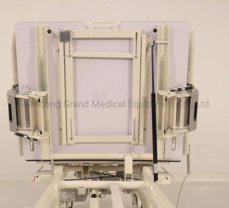 Multifunctional ABS Material Hospital Furniture Electric Supported X-ray and CPR Nursing Bed with Four Wheels