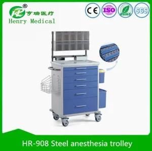 Steel Crash Trolley/Hospital Nursing Trolley/Anesthesia Trolley Medical Cart