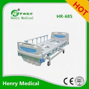 Hospital Furniture/Manual Four Crank Rolling Medical Care Bed