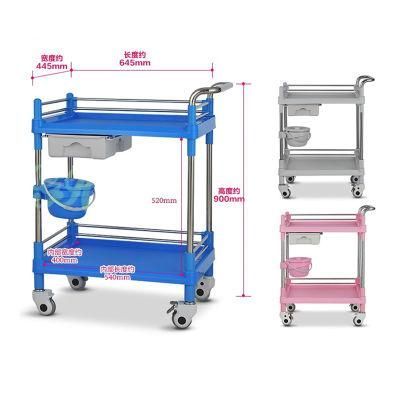 Two/Three Layer Movable Stainless Steel Table Trolley Xt1167 for Hospital