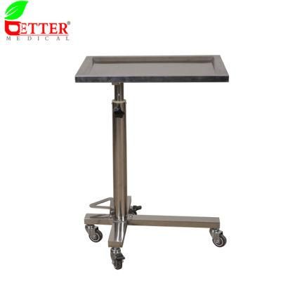 Medical Used Swivel Top Hydraulic Mayo Table on Trolley