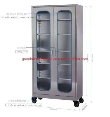 Steel Glass Door Cabinet Instrument Cabinet Medical Storage Cabinet