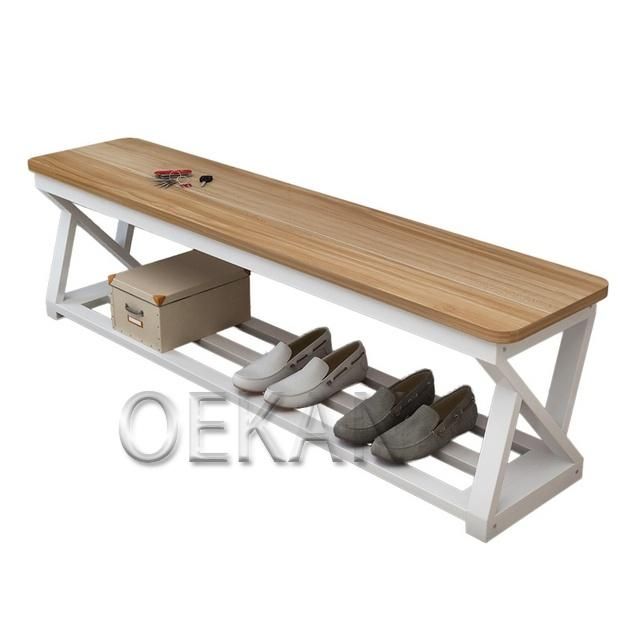 Hospital Furniture Long Bench with Shoes Storage Rack for Changing Room