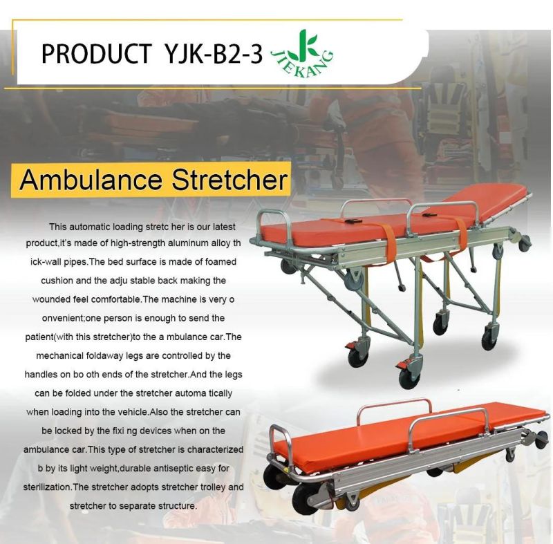 Portable New Hospital Emergency Trolley Size Ambulance Stretcher for Sale