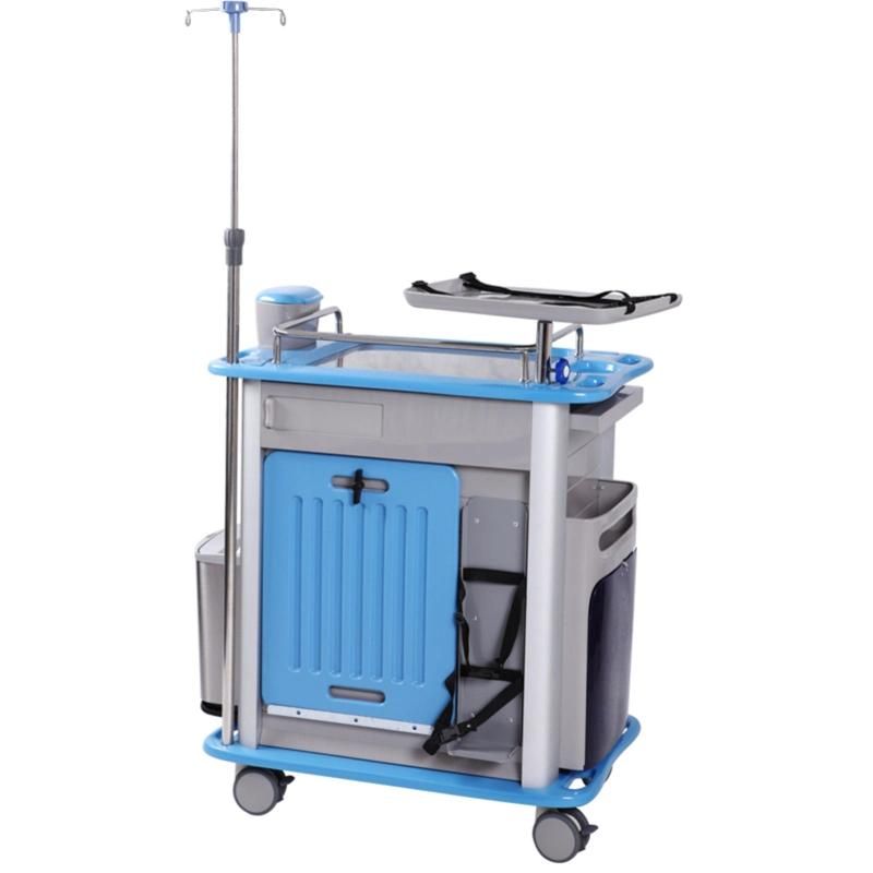 Hospital Furniture ABS Medical Mobile Crash Trolley Cart Emergency Trolley