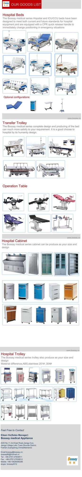 Ce ISO Medical Two Crank Hospital Manual Bed