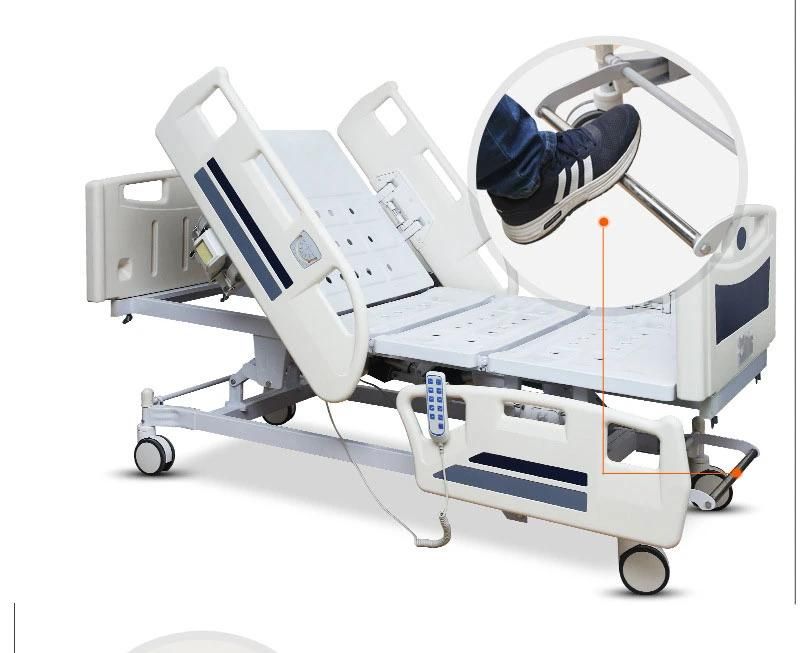 Adjustable Own Control Panel Durable Intensive Care China Metal Frame ICU Bed for Hospital