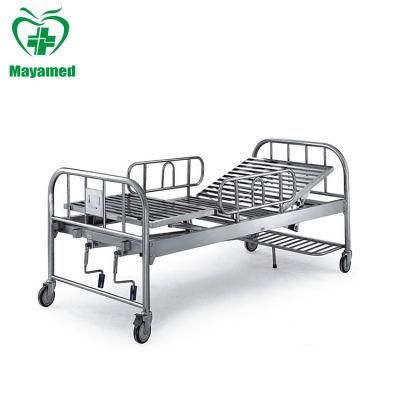 My-R018A Stainless Steel Two Manual Crank Care Bed