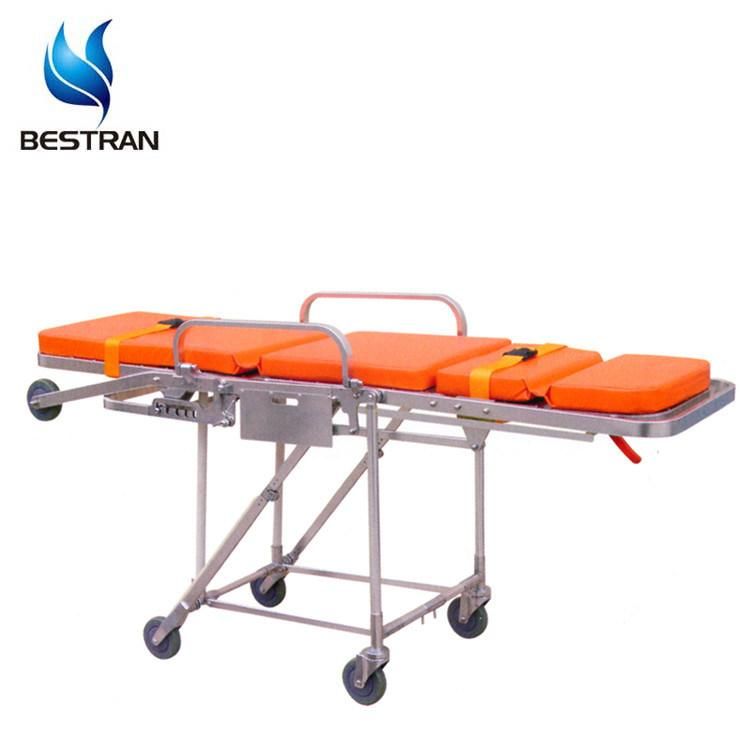 Bt-TF001 Cheap Portable Light Weight Double Folding Stretcher with Wheels Canvas Bag Price