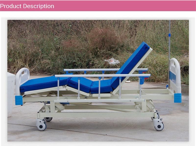 New Hospital Bed with Back Lift and Leg Lift Function with Roller Home Hospital Bed