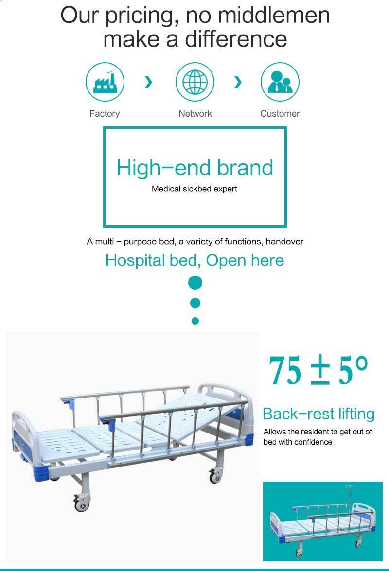 Sk033 Medical Bed with Overbed Table & I. V Pole (CE/FDA/ISO)