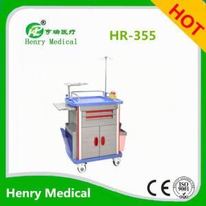 Hr-355 Emergency Hospital Double Side Medicine Cart/Trolley Emergency Cart/Trolley
