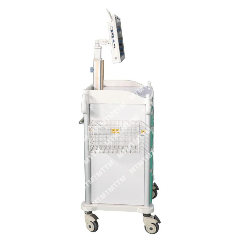 Mobile Computer Cart Medical Monitor Trolley ABS Doctor Trolley