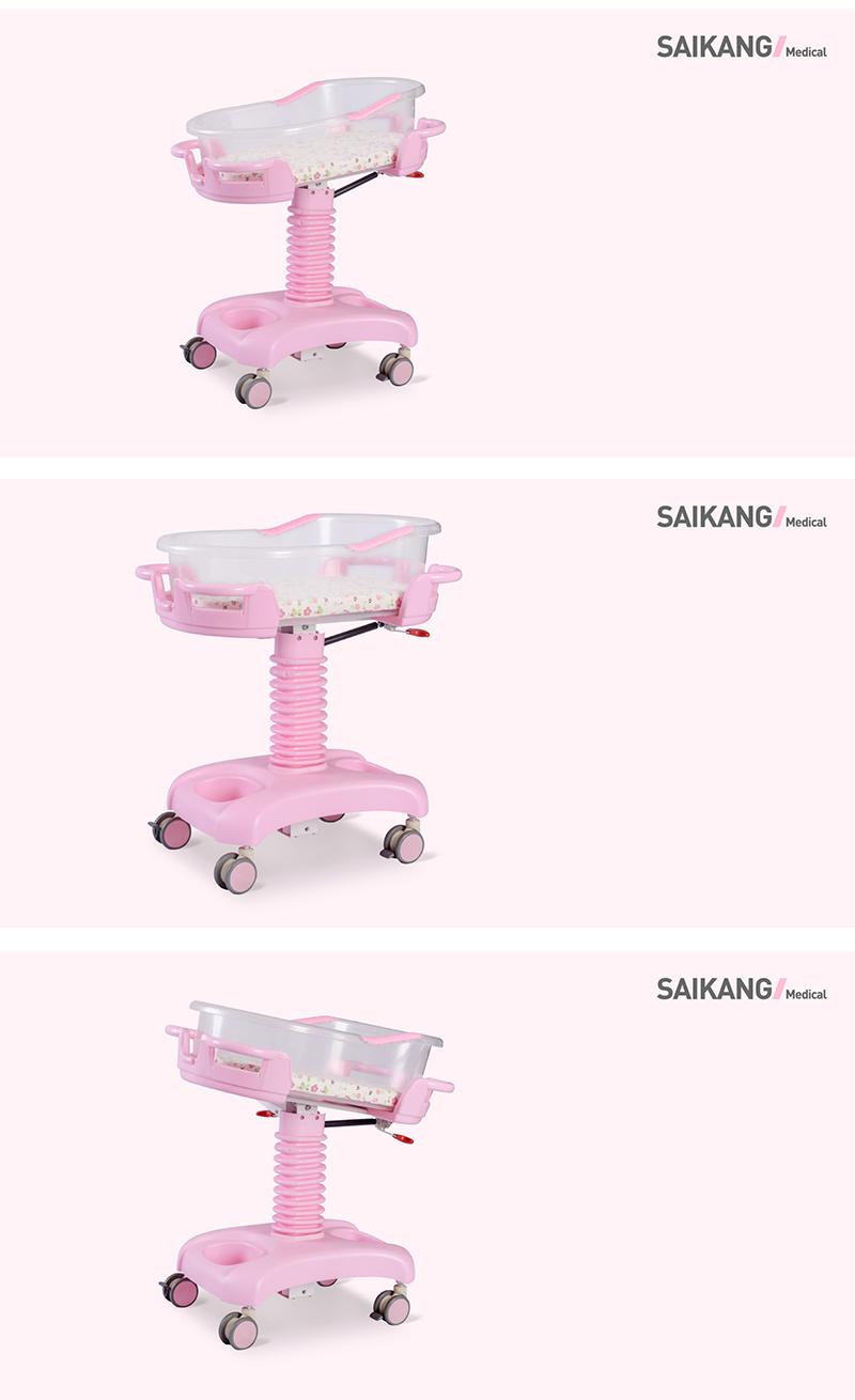 Plastic Swing New Born Baby Bed with Height Adjustment (CE/FDA/ISO)