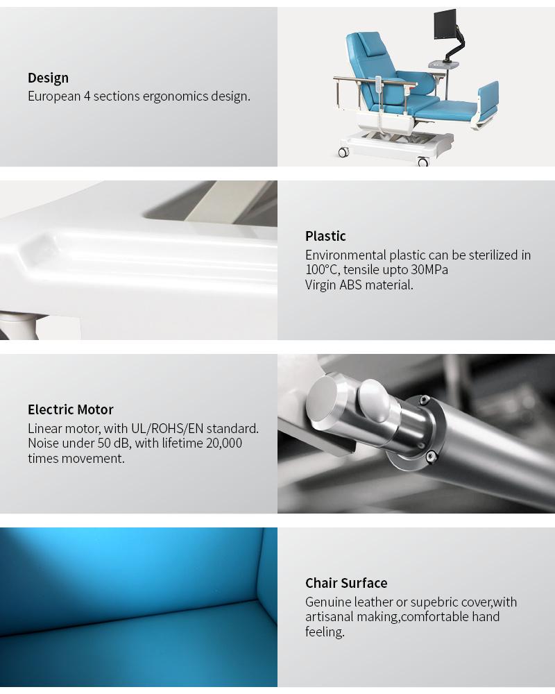 Ske-188 Hemodialysis Treatment Chairs with Aluminium Handrail Rail