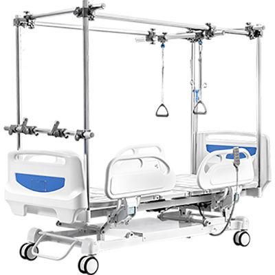 Professional Medical Hospital Furniture Folding 5 Function Orthopedic Bed Manual Patient Nursing Hospital Bed (UL-22MD38)