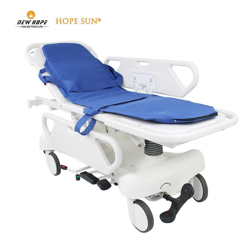 HS7104 Luxury Hydraulic Patient Transfer Emergency Stretcher ,Emergency Stretcher Trolly Manufacture with Mattress and IV Pole