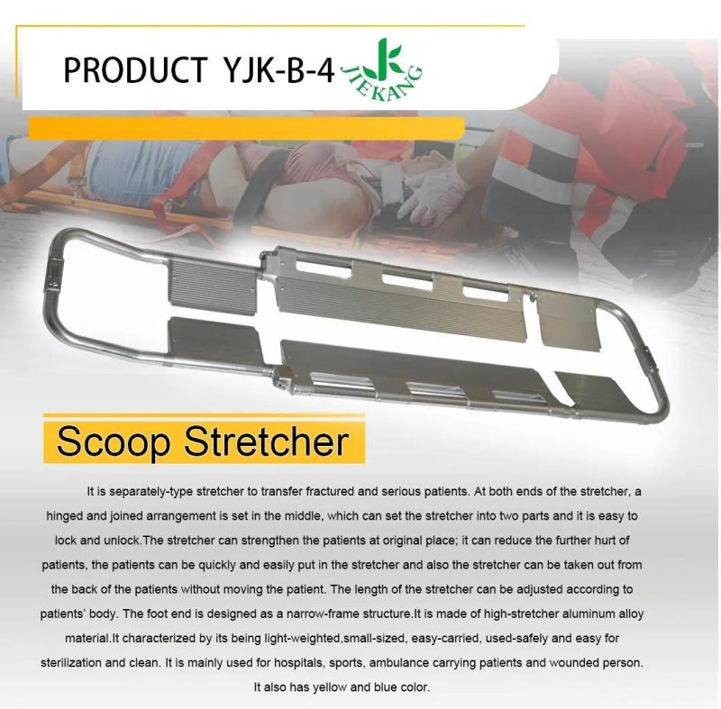 Exclusive Sale Aluminum Alloy Medical Emergency Folding Lightweight Scoop Stretcher