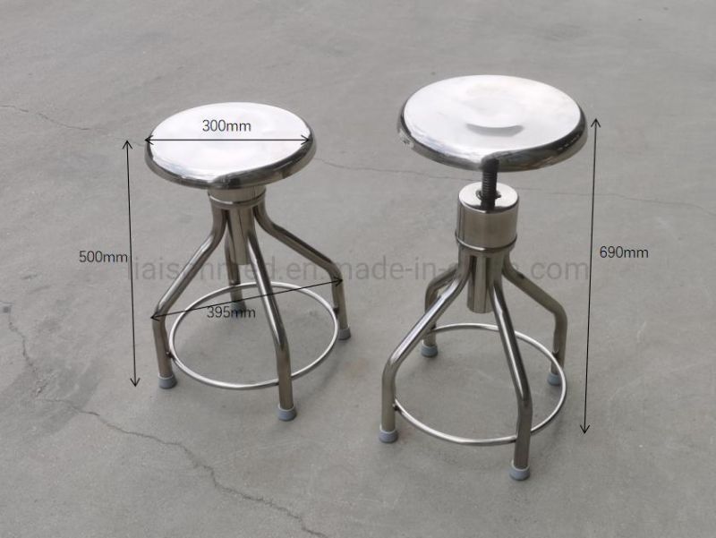 Mn-SUS021 Hospital Clinic Height Adjustable Stainless Steel Medical Doctor Stool