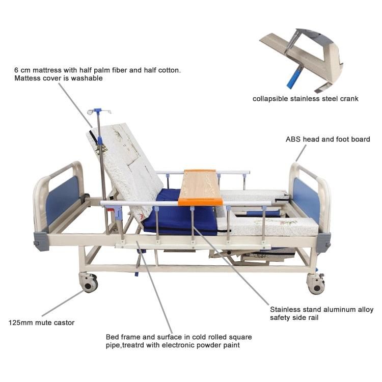 Medical 8 Function Homecare Disabled Manual Nursing Medical Hospital Elderly Care Bed