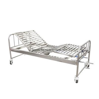 Medical Bed Hospital Furniture Single Crank Stainless Steel Manual Bed