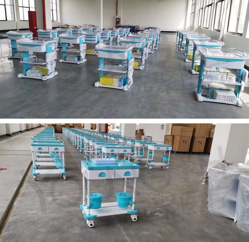 Hospital Treatment Cart Medical Dressing Carriage Vehicle Medicine Trolley ABS Hospital Furniture Car for Nursing