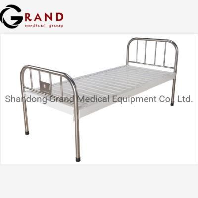 Hosptital Equipment Medical Stainless Steel Flat Hospital Nursing Patient Bed