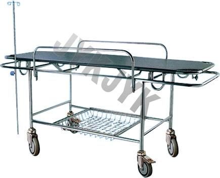 Stainless Steel Stretcher Trolley with Big Castors