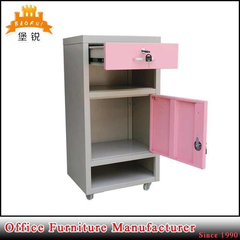 Multi Function Metal Hospital Bedside Cabinet with Drawer