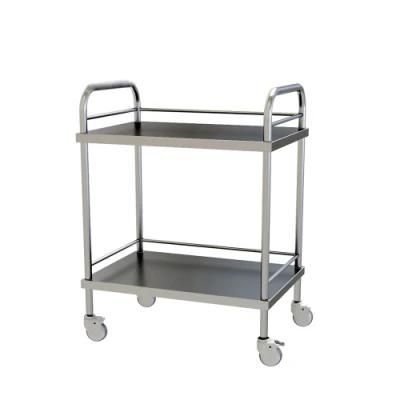 Factory Comfortable Hospital Use Emergency Stainless Steel Treatment Trolley