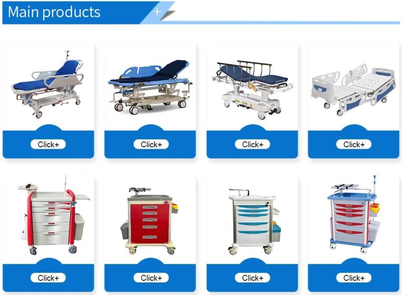 Hydraulic Emergency Medical Stretcher with Transport Hospital Patient Transfer Trolley