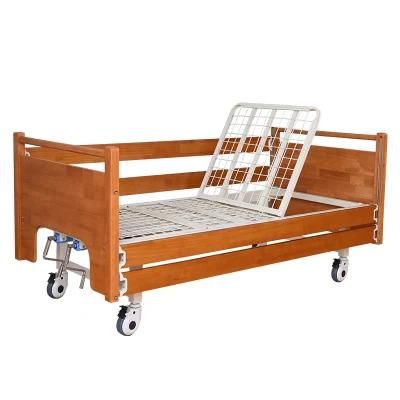 with CE Hospital Manual Wooden Bed Medical Nursing Bed