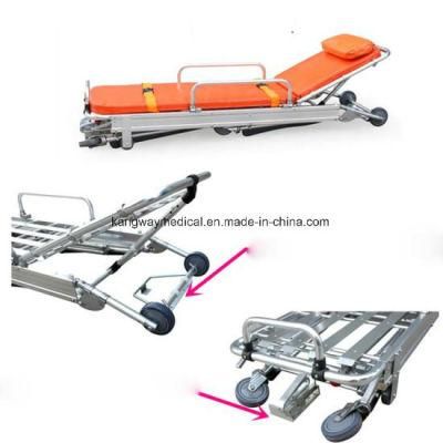 Medical Hospital Adjustable Aluminum Alloy Folding Emergency Ambulance Stretcher