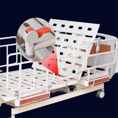 Remote Control Electric Nursing Bed Multi-Functional Back-Lifting and Leg-Raising Convalescent Bed Folding Guardrail Hospital Bed