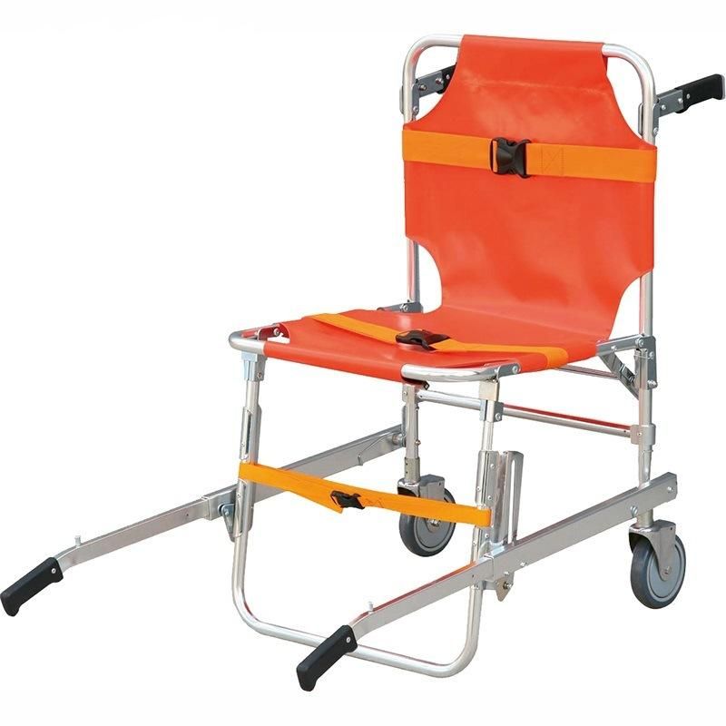 Hospital Folding Blue&Orange Load Bearing 159kg Ambulance Stretcher Climb Stairs First Aid Device