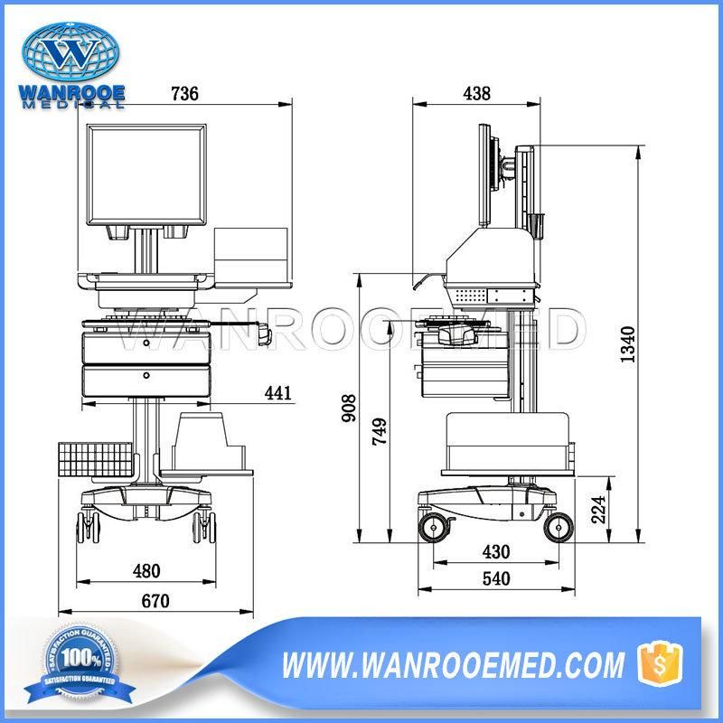 Bwt-001A Hospital Medical Equipment All-in-One Mobile Computer Laptop Cart Ready for Shipment